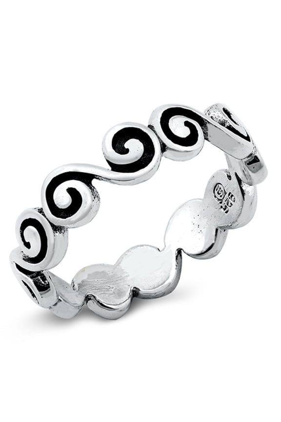 Boho Spiral Infinity Halo Ring .925 Sterling Silver Band Jewelry Female Male Unisex Size 9