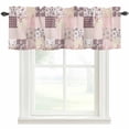 thumbnail image 1 of Boho Spring Floral Farmhouse Short Window Curtain Valances, Vintage Flowers Patchwork Plaid Pink Rod Pocket Kitchen Valances for Living Room Bedroom Bathroom Cafe 54" x 18", 1 of 8