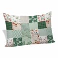 thumbnail image 1 of Boho Spring Floral Pillow Covers, Linen Long Throw Pillow Case, Retro Flowers Plants Patchwork Grid Green Holiday Pillow Protector Decorative Cushion Cover for Living Room/Bedroom 20" x 36", 1 of 8