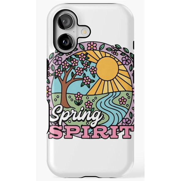Boho Spring Scene Nature Landscape Phone Case for iPhone 11 12 13 14 15 16 17 Pro Max