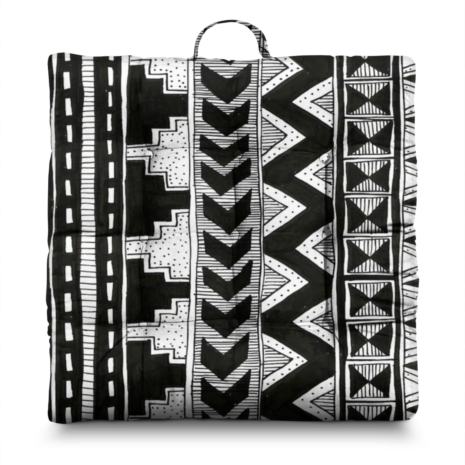 Boho Square Yoga Cushion 22 Inch, Dutch Velvet Meditation Pillow for