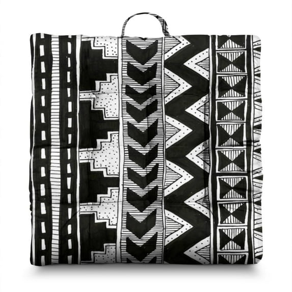 Boho Square Yoga Cushion 22 Inch, Dutch Velvet Meditation Pillow for Bedroom, Living Room and Zen Area