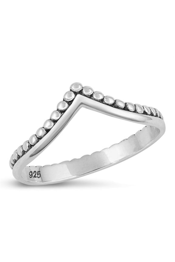 Boho Stacking Chevron Bali V Ring .925 Sterling Silver Band Jewelry Female Male Unisex Size 5