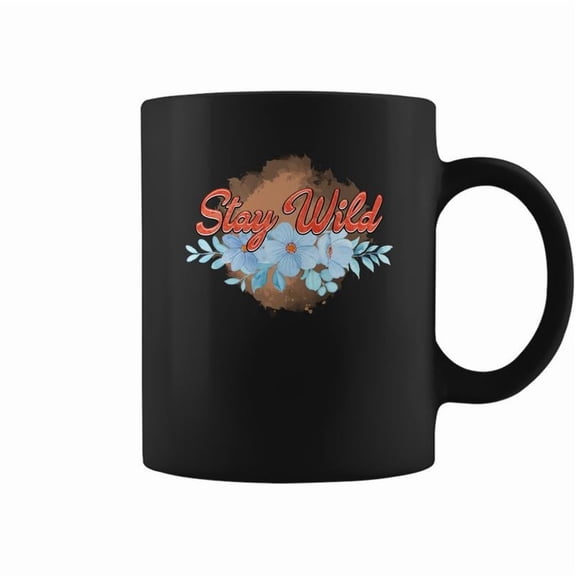 Boho Stay Wild Flowers Design Gift Coffee Mugs