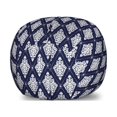 thumbnail image 1 of Boho Storage Toy Bag Chair, Damask Inspired Pattern Vertical Oriental Diamond Shaped Composition Pattern, Stuffed Animal Organizer Washable Bag, Small Size, Indigo and White, by Ambesonne, 1 of 3