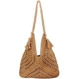 Boho Straw Bags for Women Large Woven Tote Bag Straw Beach Bag Shoulder ...