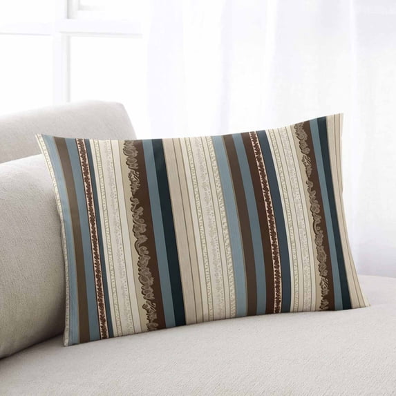 Boho Streiped Body Pillow Cover, Pillowcase Protectors with Zipper, Breathable Decorative Throw Pillow Case Cover, Vintage Abstract Beige Vertical Stripes Pillow Shams for Couch Sofa 24x36Inch
