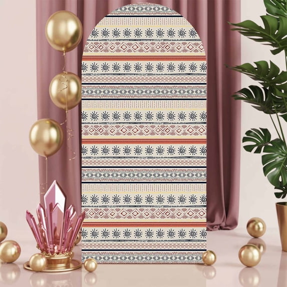 Boho Stripe Retro Ethnic Style Arch Backdrop Cover Stretchy Spandex ...