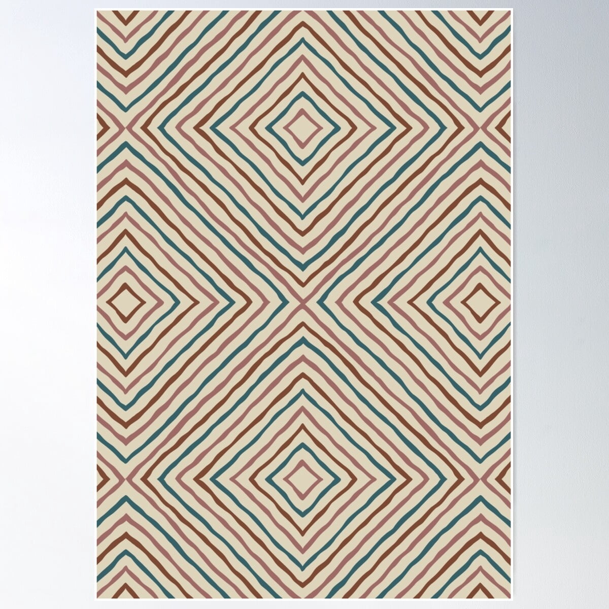 Boho Stripes Pattern (On A Neutral Background) Poster Wall Art Modern ...