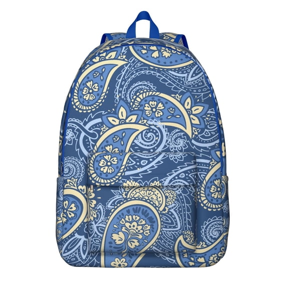 Boho Study-Ready Paisley Backpack - College Essentials Organizer with Laptop Safety, Practical Bookbag, Special Gift for Internships