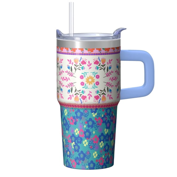 Boho Style 20oz Tumbler with Lids and Straws, Stainless Steel Insulated Travel Coffee Mug, Double Wall Vacuum Leakproof Bohemian