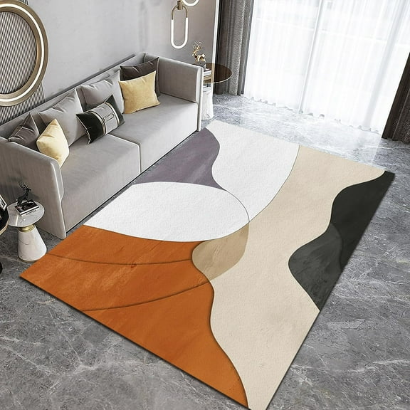 Boho Style Area Rugs, Mid Century Modern Aesthetic Outdoor Carpet, Home Decor Non-Slip Backing Machine Easy Clean Rug for Bedroom Living Room Study Playing Home Decor Mats 2ft x 3ft