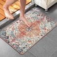 thumbnail image 1 of Boho Style Bathroom Rugs Farmhouse Bohemia Bath Mat Non-Slip Water Absorbent Bath Rug Soft Microfiber Floor Mats for Bathroom Tub and Shower Room 20x32 inch Orange, 1 of 5