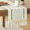 thumbnail image 1 of Boho Style Bicolor Stitching Table Runner, Boho Table Runners, Farmhouse Woven Home Decor, 1 of 14