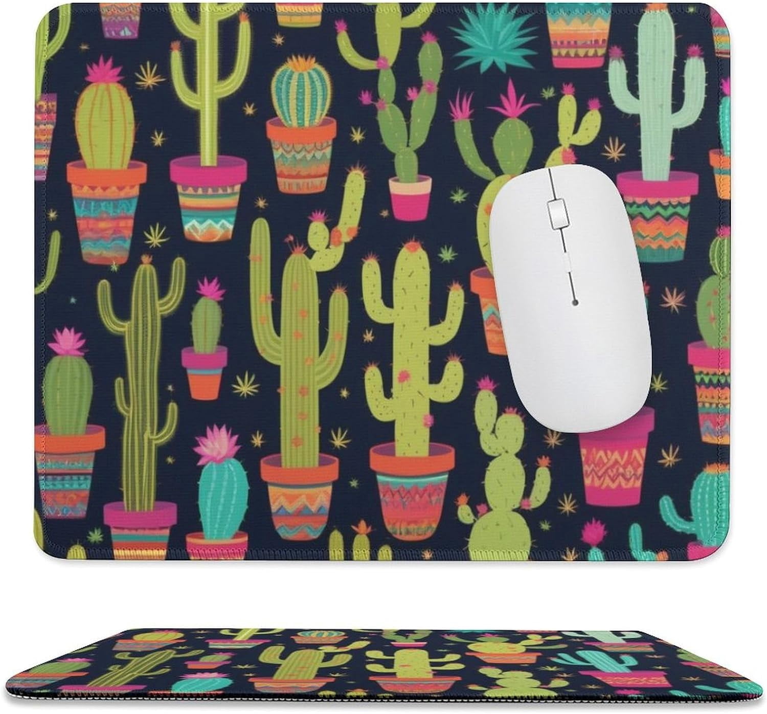 Boho Style Cactus Mouse Pad,Anti Slip Rubber Mousepads, Mouse Mat with ...