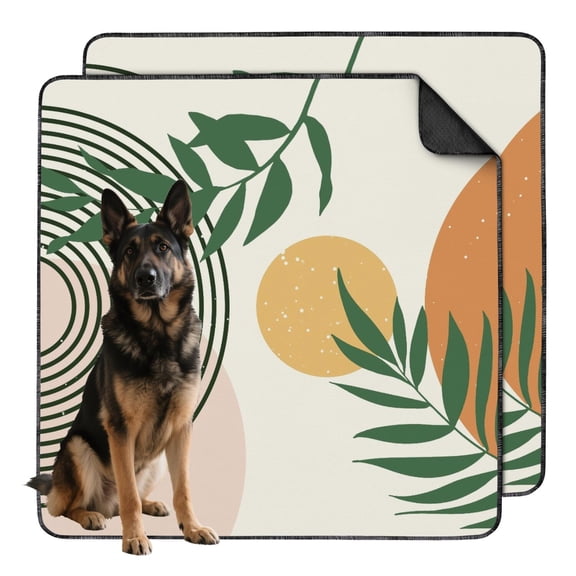 Boho Style Dog Crate Liner Washable, 48x48 Inch Reusable Housebreaking Mat with Stay-Put Surface, Absorbent Potty Pad for Kennel Use and Tile Floors