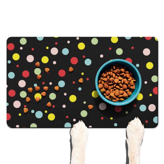 Boho Style Dog Food Mat Featuring Starry Night and Ocean Beach Designs – Durable, Non-Slip Pet Feeding Mat, Absorbent, Easy to Clean for Pet Feeding Area