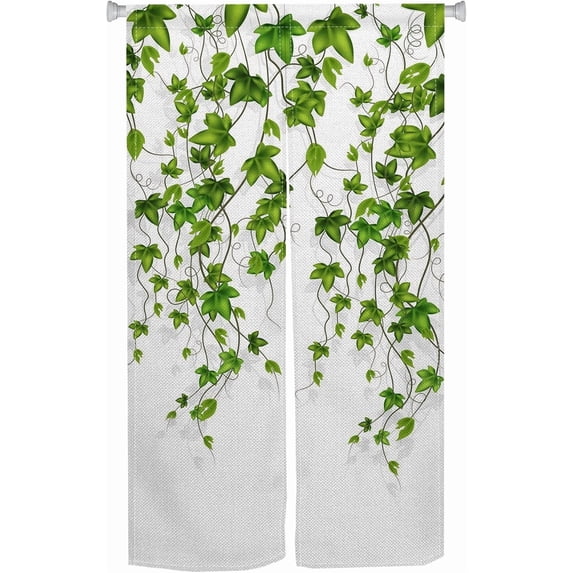 Boho Style Door Tapestry Japanese Doorway Curtain Long Green Leave ...