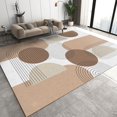 Boho Style Geometric Brown Round Black Arch Stripes Rectangle Carpet
