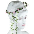 thumbnail image 1 of Boho Style Girl Flower Bride Wedding Forehead Hair Wreath Head Band Garland-Pink, 1 of 7