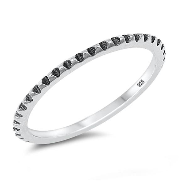 Boho Style Grooved Ring .925 Sterling Silver Band Jewelry Female Male Unisex Size 3