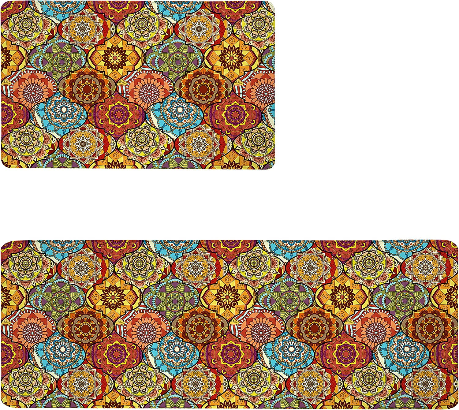 Boho Style Kitchen Rugs Kitchen Mat Set of 2, Retro Farmhouse Anti ...