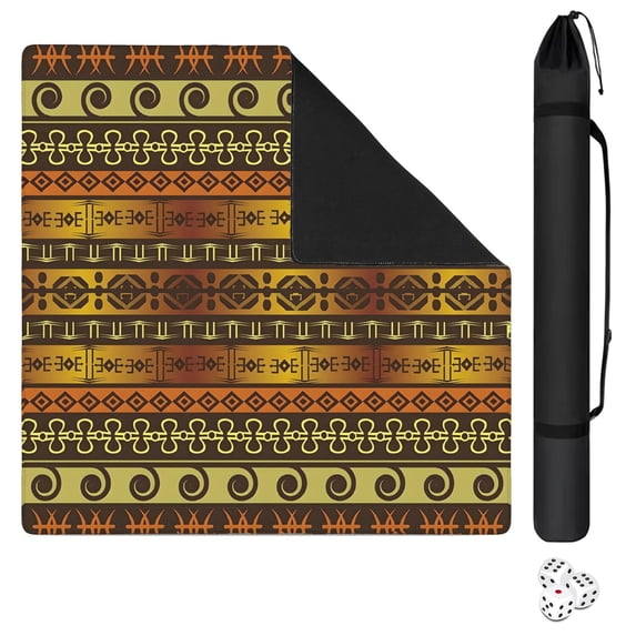 Boho Style Large Non-Slip Playing Surface for Mahjong 31.5x31.5 Inch Rubber Mat with Noise Dampening for Card Games Board Games and Game Room Decor