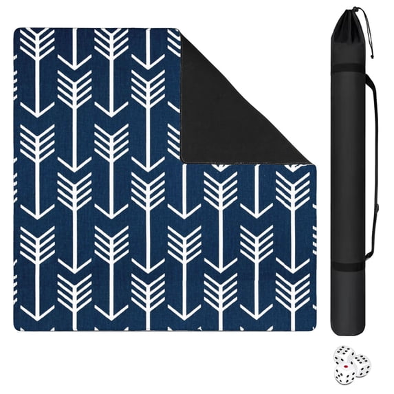 Boho Style Large Non-Slip Playing Surface for Mahjong 31.5x31.5 Inch Rubber Mat with Noise Dampening for Card Games Board Games and Game Room Decor