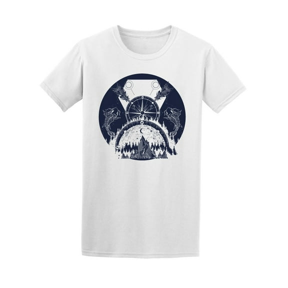 Boho Style Medieval Mountains T-Shirt Men -Image by Shutterstock, Male Small