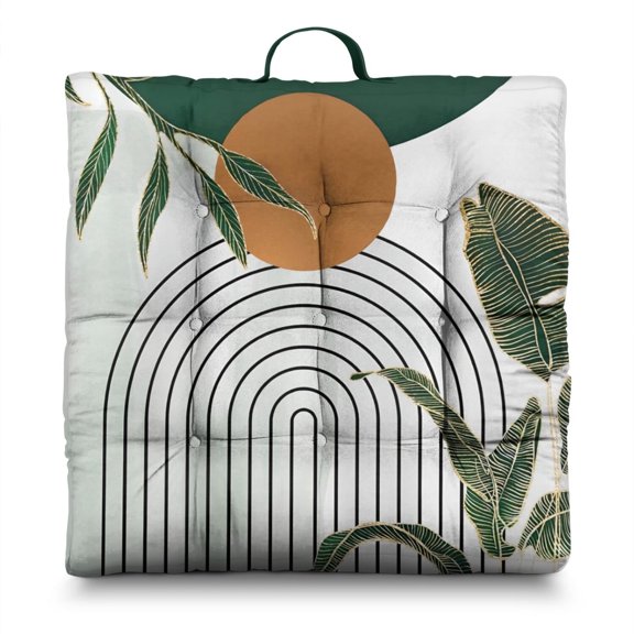 Boho Style Meditation Mat, Dutch Velvet Floor Pillow, Meditation Pillow for Sitting, Square Cushion for Yoga and Lounge, 22'' x 22''