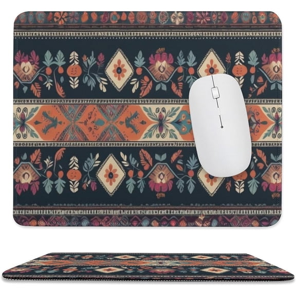 Boho Style Mouse Pad, Personalized Premium-Textured Custom Mouse Mat Design, Washable Mousepad, Non-Slip Rubber Base Computer Mouse Pads for Wireless Mouse 10"x12"