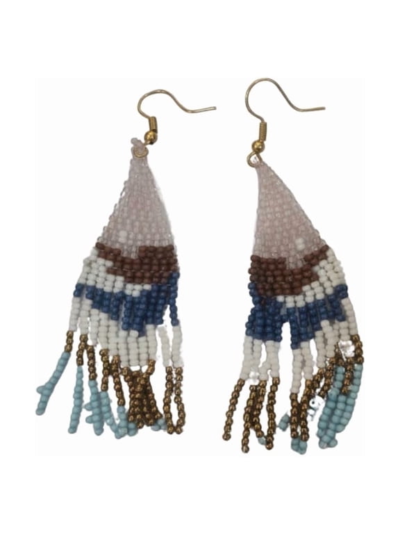 QRIXLOOM Multicolor Beaded Tassel Earrings Handmade Boho Seed Bead Statement Jewelry for Women
