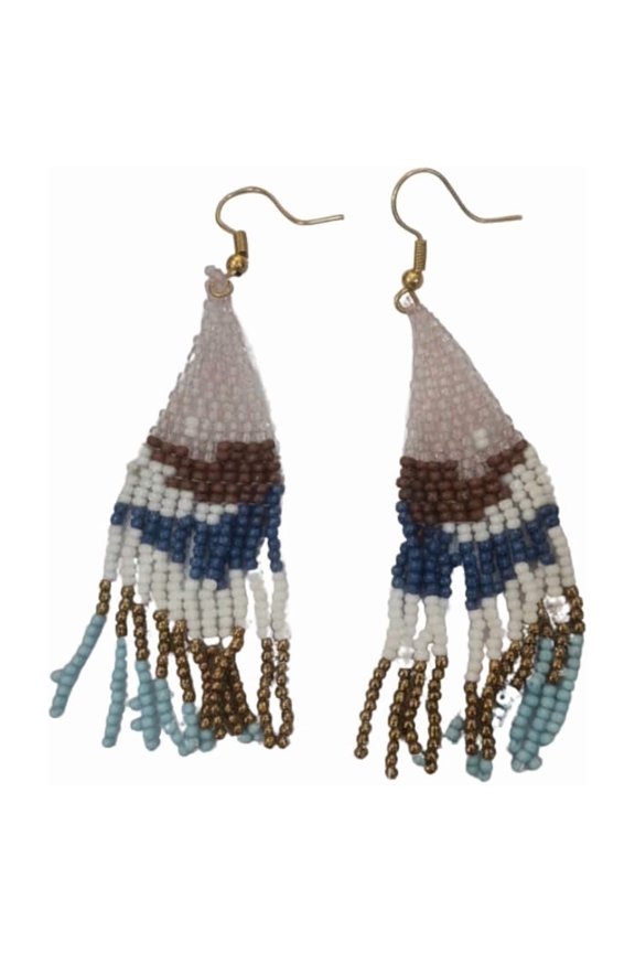 QRIXLOOM Multicolor Beaded Tassel Earrings Handmade Boho Seed Bead Statement Jewelry for Women