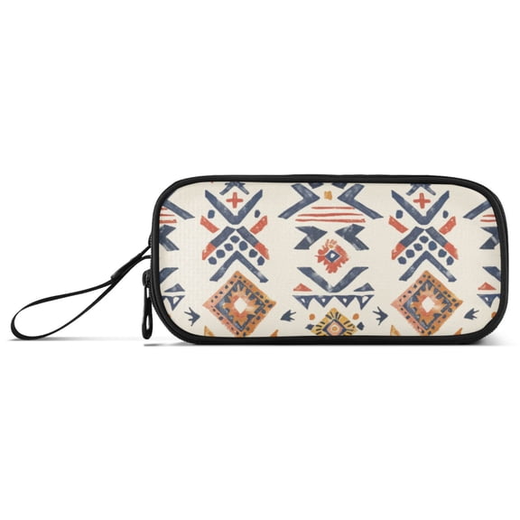 Boho Style Pattern Pencil Case Stationary Holder Pen Bag Pencil Pouch Tool Organizer 3 Compartments