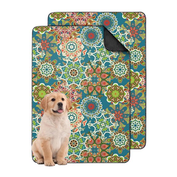 Boho Style Pet Potty Pad Washable, 24x36 Inch Reusable House Training Mat with Secure Hold Backing, Absorbent Dog Training Pad for Crate Interiors