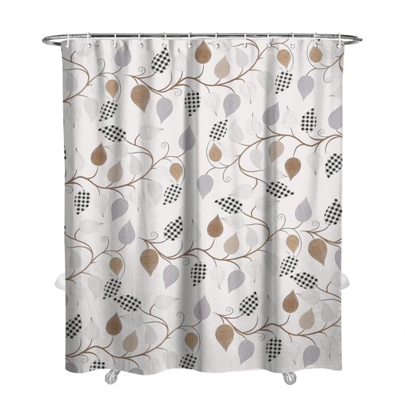 Boho Style Shower Curtain 72x84 Inches Earth Tone Polyester Fabric Tribal Pattern Vintage Design for Bathroom