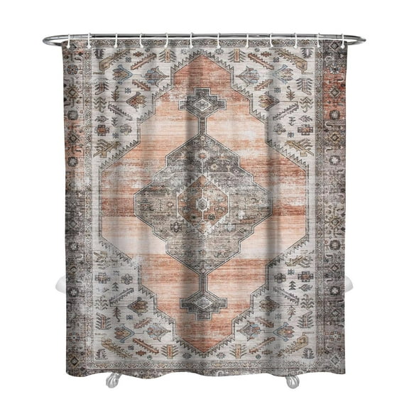 Boho Style Shower Curtain Abstract Contemporary Floral Vintage Retro Shower Curtain for Bathroom Home Decor Bathtubs Waterproof Fabric Curtain with 12 Hooks 72x84in