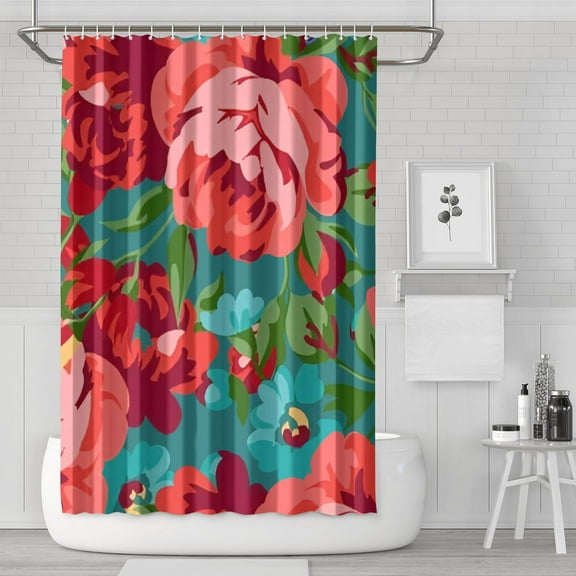 Boho Style Shower Curtain Pioneer Floral Vintage Retro Shower Curtain for Bathroom Home Decor Bathtubs Waterproof Fabric Curtain with 12 Hooks 72x72in