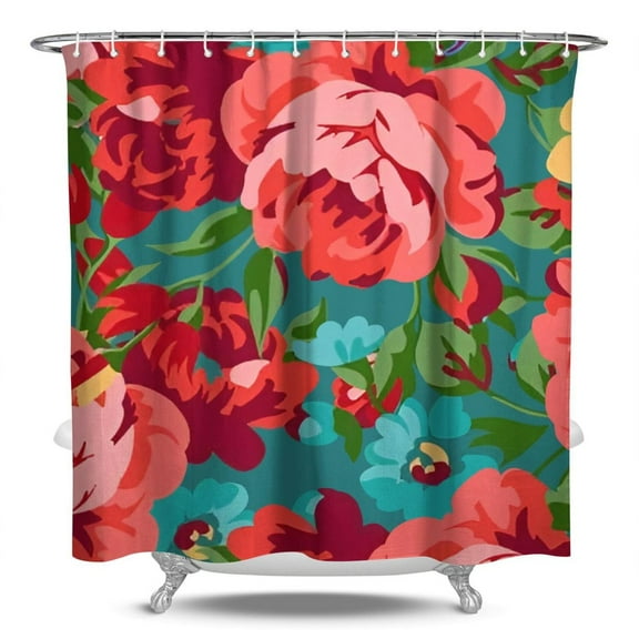Boho Style Shower Curtain Pioneer Floral Vintage Retro Shower Curtain for Bathroom Home Decor Bathtubs Waterproof Fabric Curtain with 12 Hooks 84x72in