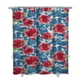 thumbnail image 1 of Boho Style Shower Curtain Pioneer Pink Blue Rose Floral Vintage Retro Shower Curtain for Bathroom Home Decor Bathtubs Waterproof Fabric Curtain with 12 Hooks 72x84in, 1 of 5