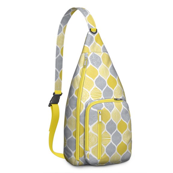 Boho Style Sling Backpack - Abstract Tribal Print Crossbody Bag, Durable Travel Pack
