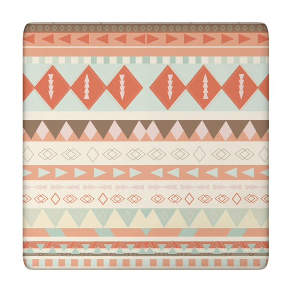 Boho Style Square Table Cover 34x34 Inch with Stretch Elastic Hem, Floral Design for Card Tables and Patio Settings