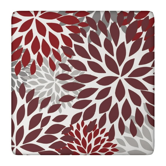 Boho Style Square Table Cover 36x36 Inch with Stretch Elastic Hem, Floral Design for Card Tables and Patio Settings