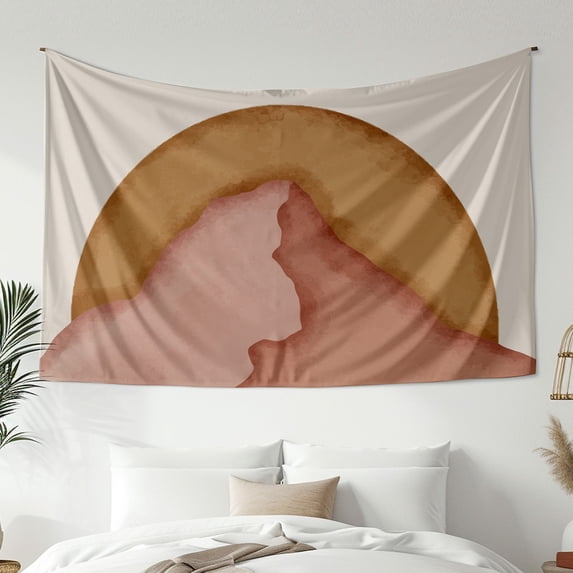 Boho Style Tapestry, Mountain Sunset Print Wall Hanging Tapestry, Bedroom Living Room Dormitory Decoration, Home Decoration