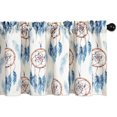 thumbnail image 1 of Boho Stylish Printed Valance for Kitchen, Dreamcatcher Pattern Linen Textured 18 Inches Long Small Window Drapes for Bathroom Kid''s Room, 1 Panel, Rod Pocket, 1 of 6