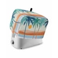 thumbnail image 1 of Boho Summer Beach Small Toaster Cover 2 Slice, Kitchen Appliance Covers, Abstract Tropical Palm Trees Watercolor Toaster Oven Cover with Loop, Bread Machine Cover Polyester Dust Cover Protection, 1 of 4