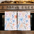 thumbnail image 1 of Boho Summer Floral Kitchen Towels Set of 2, Orange Blue Wildflowers Leaves Pastoral Absorbent Dish Towels for Kitchen, Microfiber Hand Towel, Quick Drying Tea Towel for Cleaning Decorative Dishcloths, 1 of 7