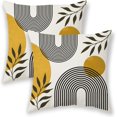 thumbnail image 1 of Boho Summer Pillow Covers 18x18 Inch 2 Pcs, Sage Green and Tropical Leaf Outdoor Decorative Throw Pillows, Mid Century Abstract Art Farmhouse Decor Pillowcase Linen Cushion Cover for Couch Sofa, 1 of 6