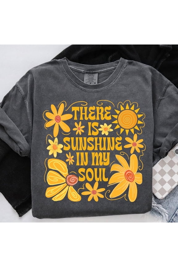 Boho Summer Shirt, Sunshine in My Soul Shirt, Floral Summer Vibes Shirt, Summer Coquette Sublimation Shirt, Girly Summer Shirt, Hippie Summer Shirt
