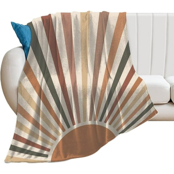 Boho Sun Aesthetics Throw Blanket Soft Cozy Flannel Fleece Warm Microfiber Blankets for Couch Sofa Bed 50"x60"